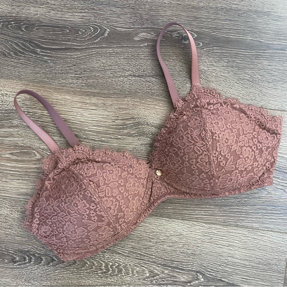 Aerie 36DD Bra Dark Pink